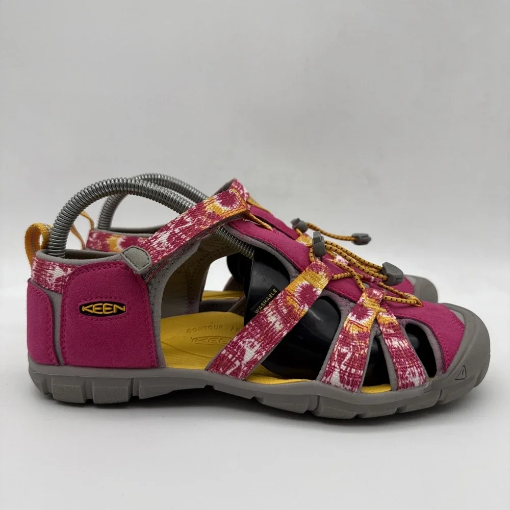 Keen Hiking Sandals Youth 7 Seacamp II CNX Pink Hook & Loop Tie Dye 1026320
